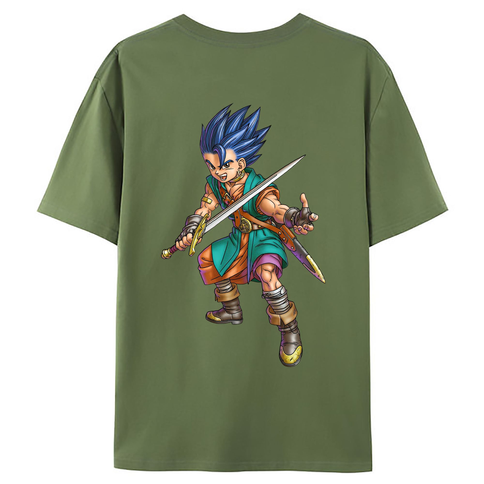 （画像用） ドラゴンクエスト Doragon Kuesuto Dragon Quest 綿100％ メンズ半袖Tシャツ（バックプリント） 通気性